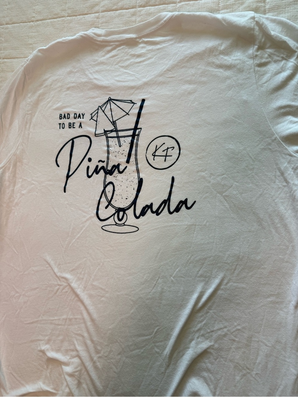 Kenny Flowers White T-Shirt with Black Pina Colada Graphic